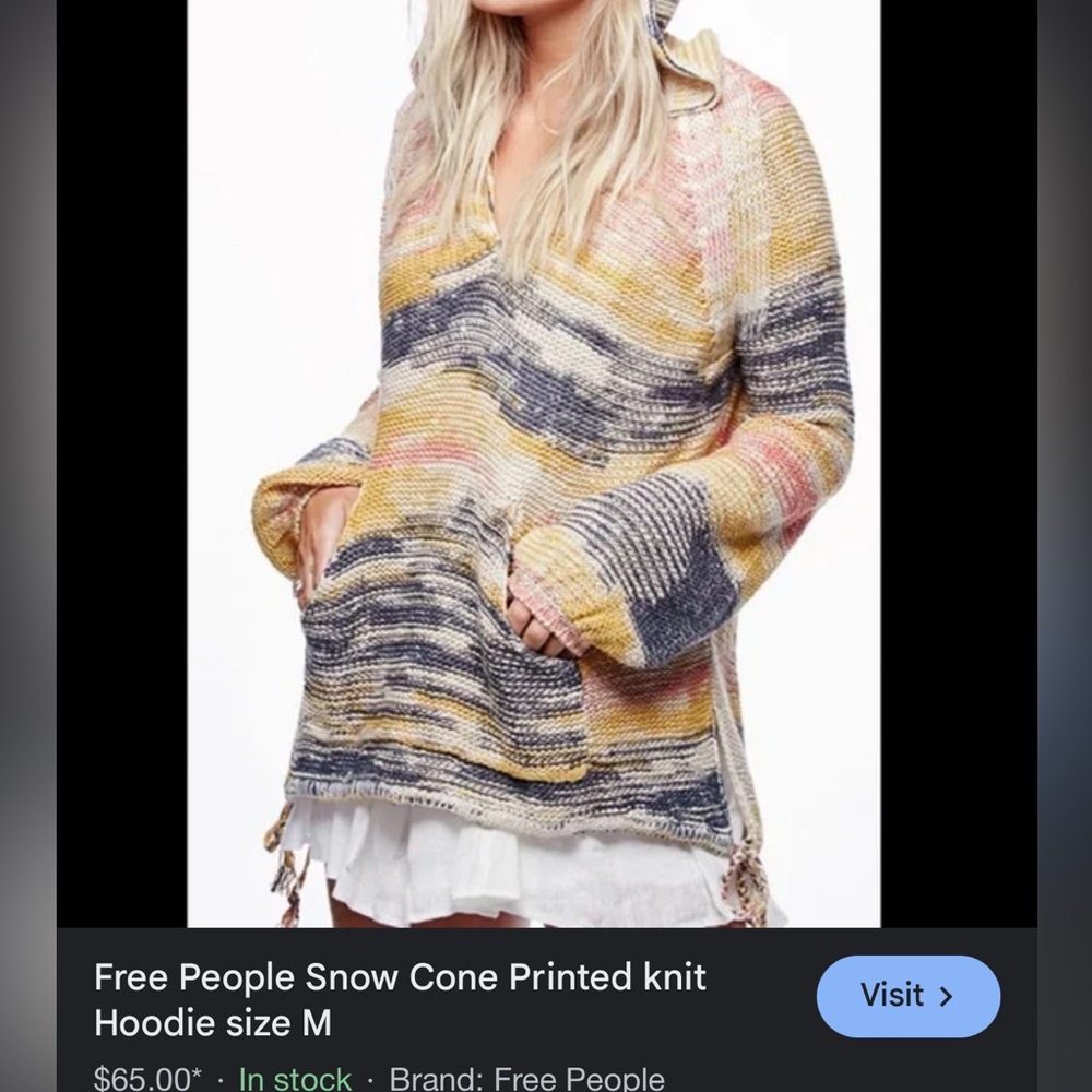 free people woven beach hoodie multi color